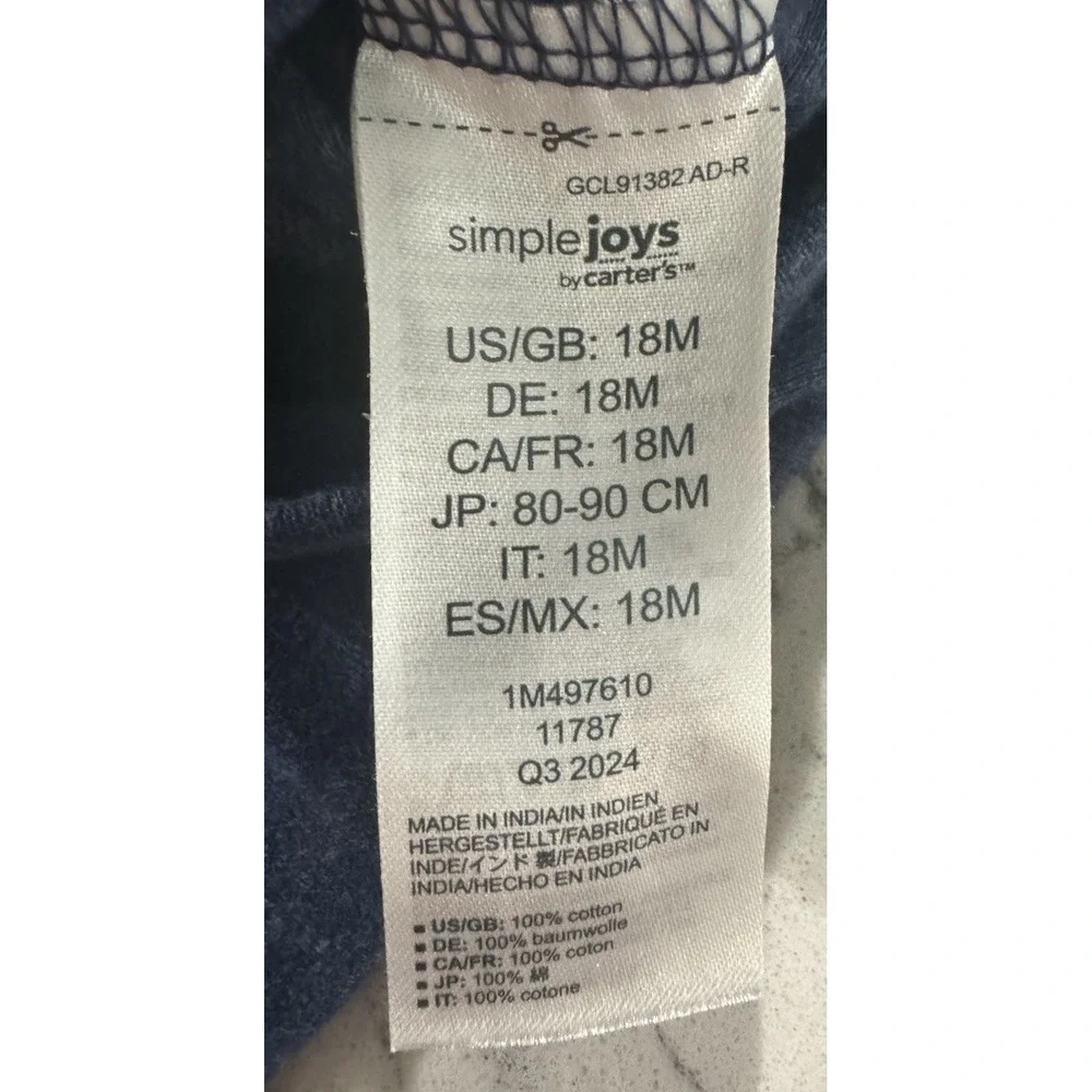 Simple Joys by Carters Baby Boy Bodysuit Navy Blue 18M Cotton 1M497610